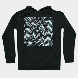 black leaves on pine and mint chevron Hoodie